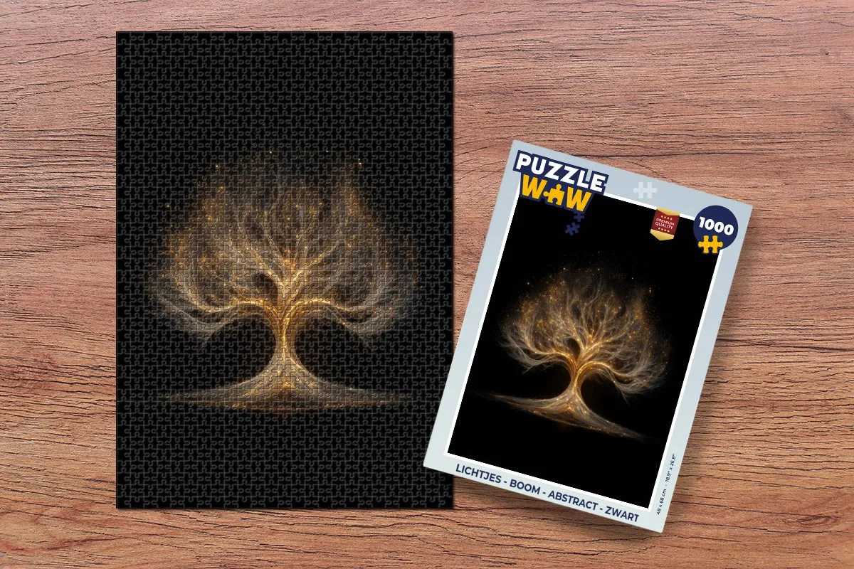 PuzzleWow Boom Abstract Puzzel 1000 Stuks - Zwart