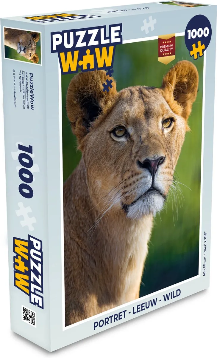PuzzleWow Portret Leeuw Legpuzzel 1000 Stuks