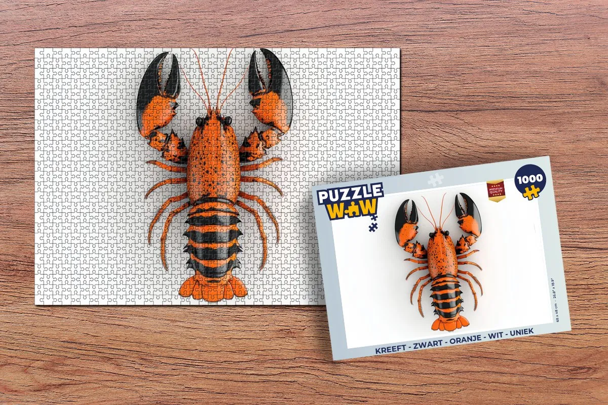 PuzzleWow Kreeft Legpuzzel 1000 Stuks - Zwart/ Oranje/ Wit