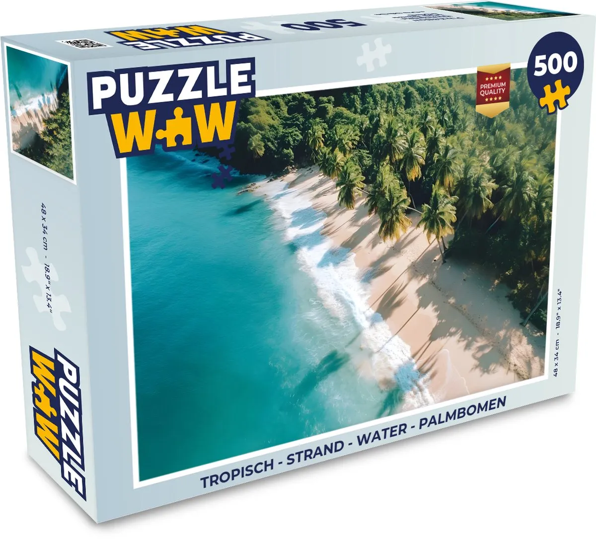 PuzzleWow Tropisch Strand Legpuzzel 500 Stuks - 8721414234592