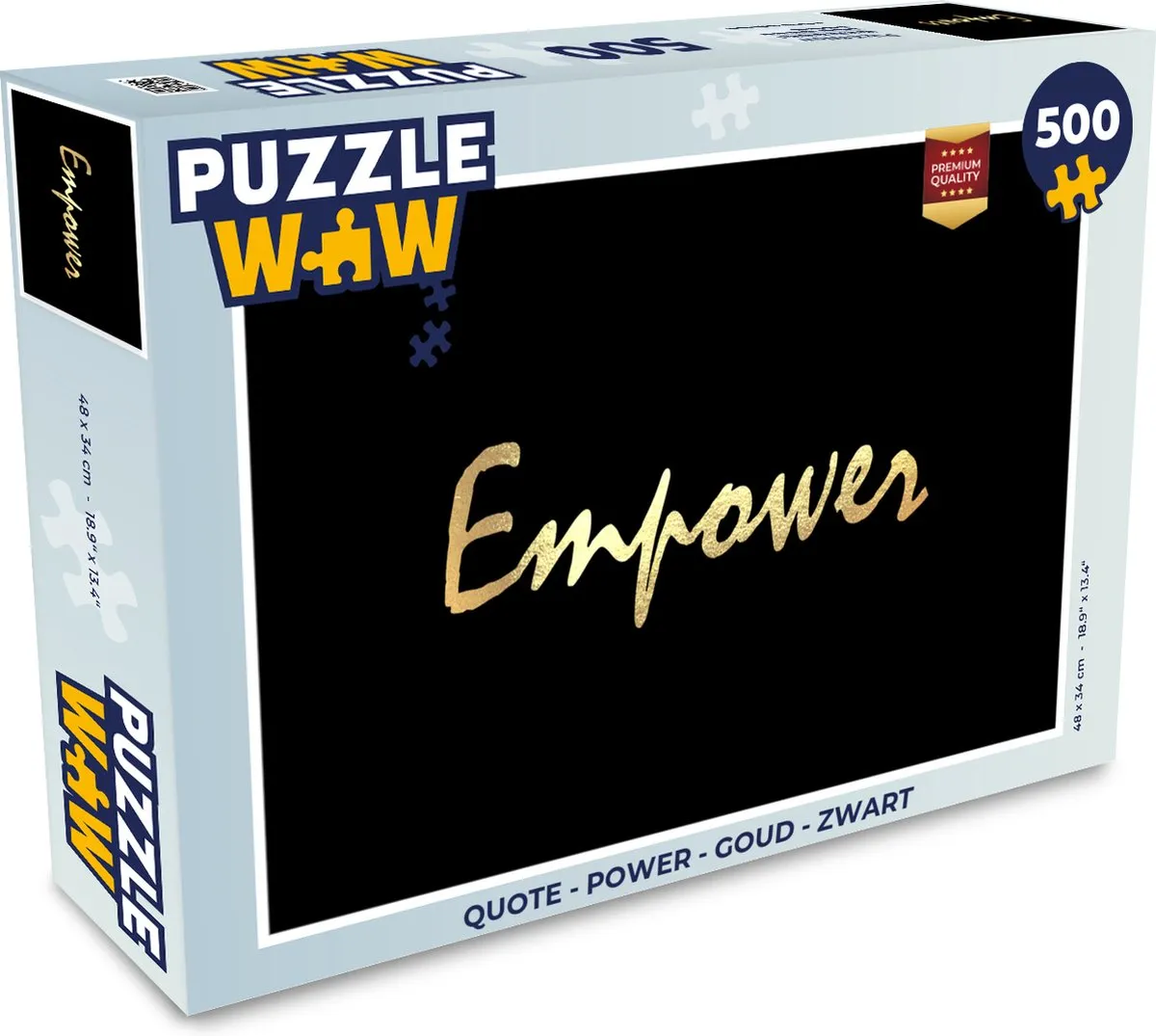 PuzzleWow Quote Power Legpuzzel 500 Stuks - Multicolor