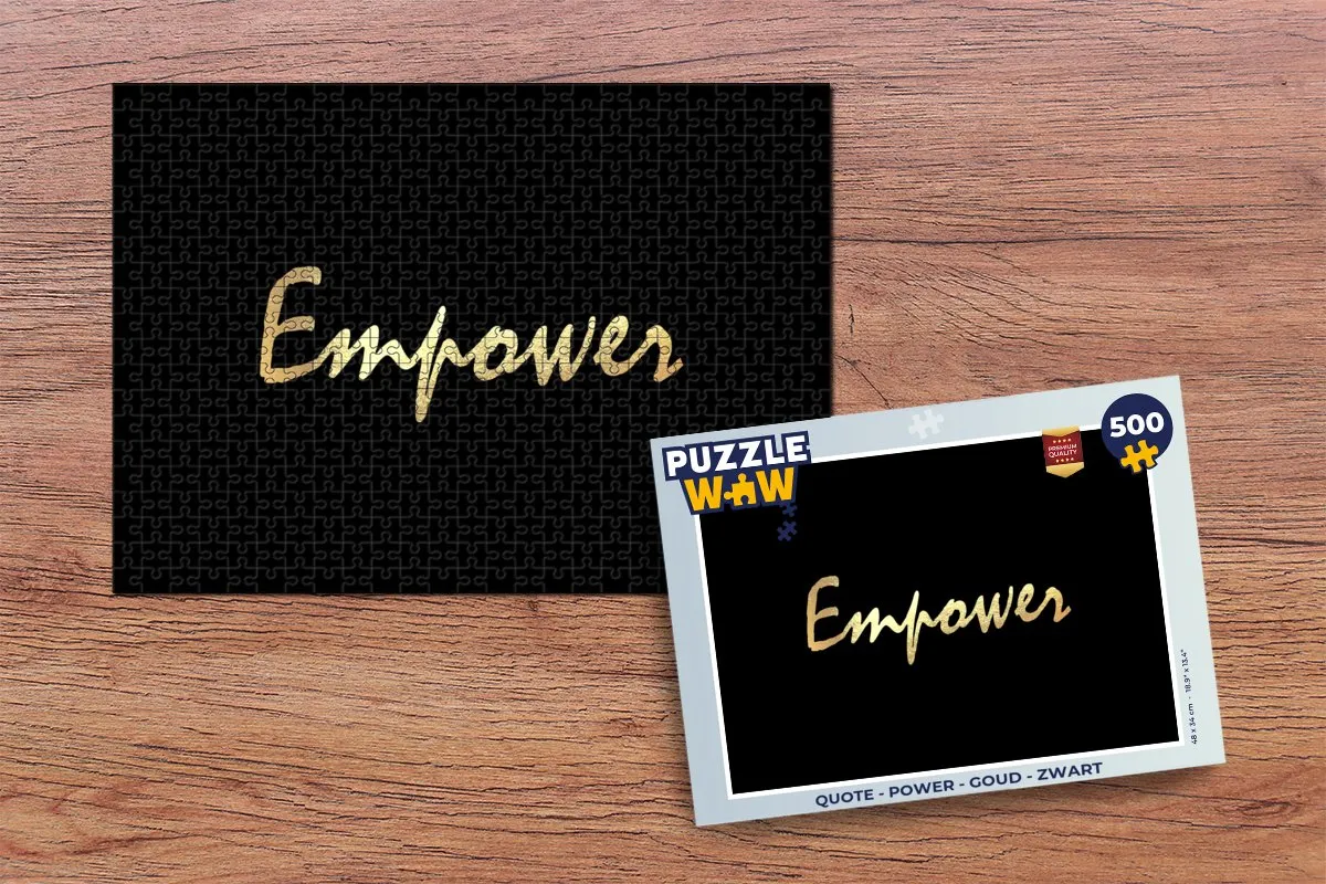 PuzzleWow Quote Power Legpuzzel 500 Stuks - Multicolor