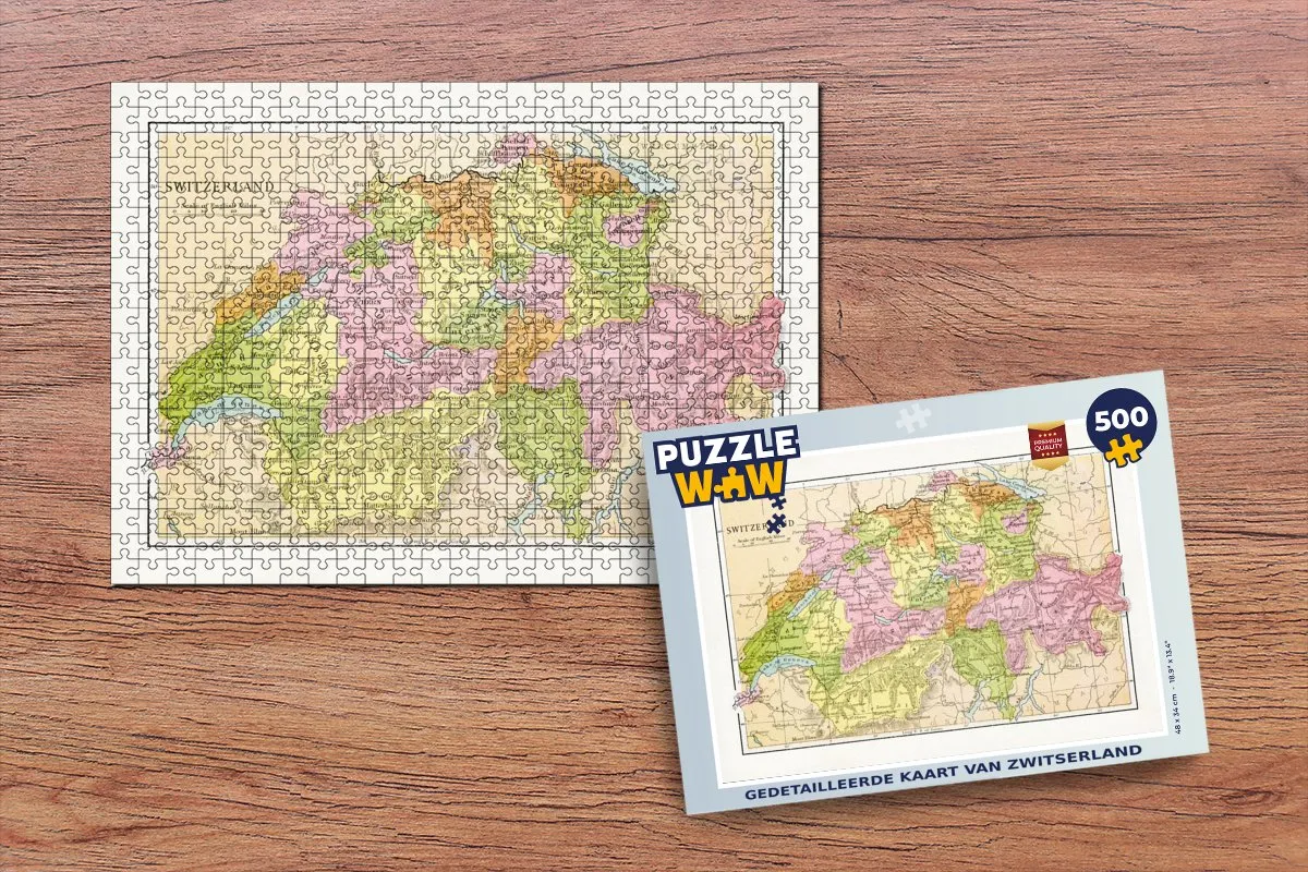 PuzzleWow Zwitserland Legpuzzel 500 Stuks - Multicolor