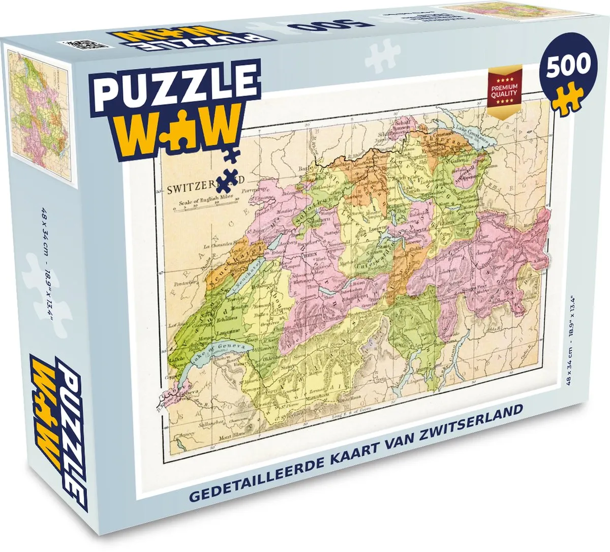 PuzzleWow Zwitserland Legpuzzel 500 Stuks
