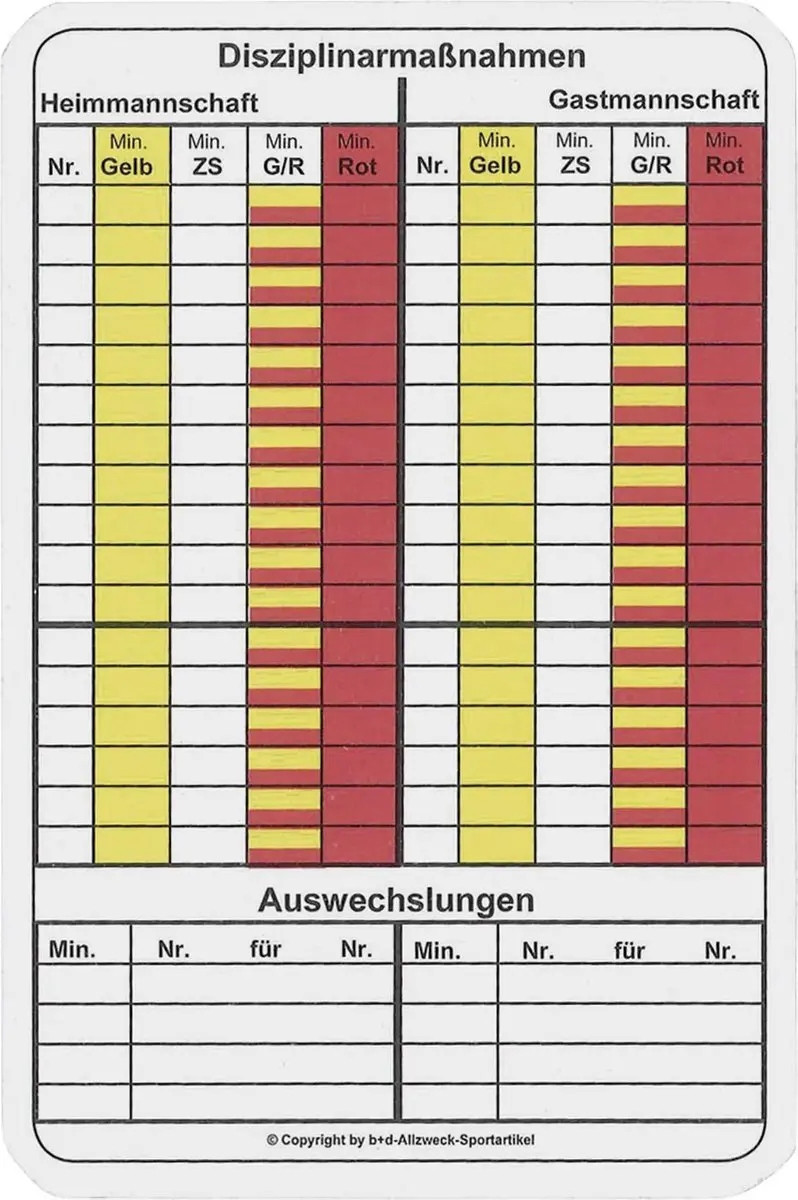 Erima Scheidsrechterset Notitiekaarten