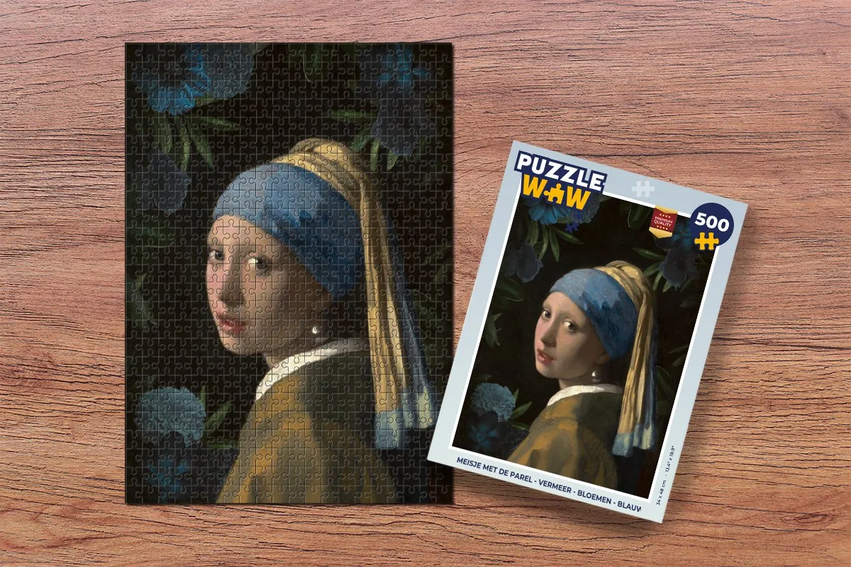 PuzzleWow Vermeer Meisje met de parel Legpuzzel 500 Stuks - Multicolor