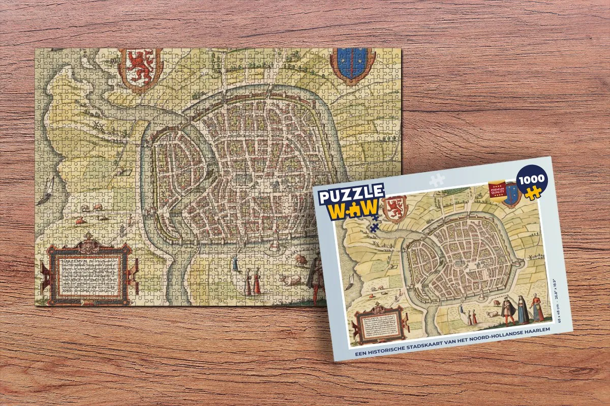 PuzzleWow Haarlem Antiek Legpuzzel 1000 Stuks - Multicolor