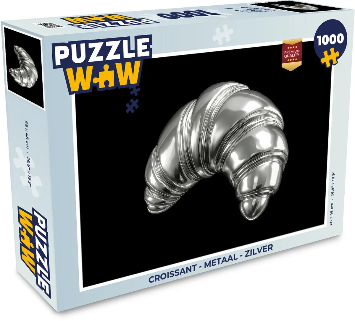 PuzzleWow Croissant Legpuzzel 1000 Stuks - Zilver
