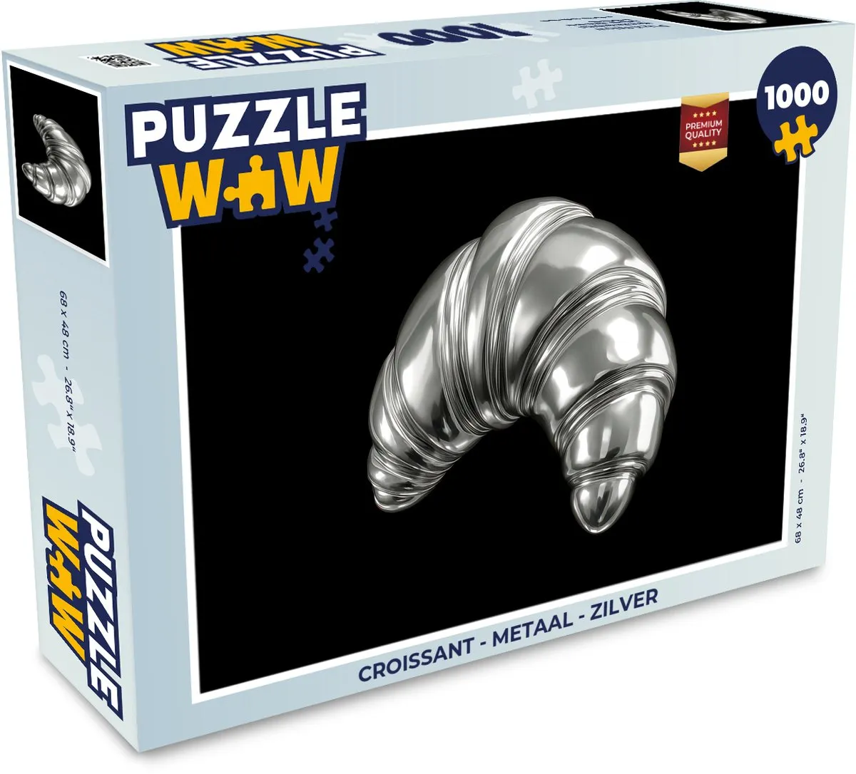 PuzzleWow Croissant Legpuzzel 1000 Stuks - Zilver