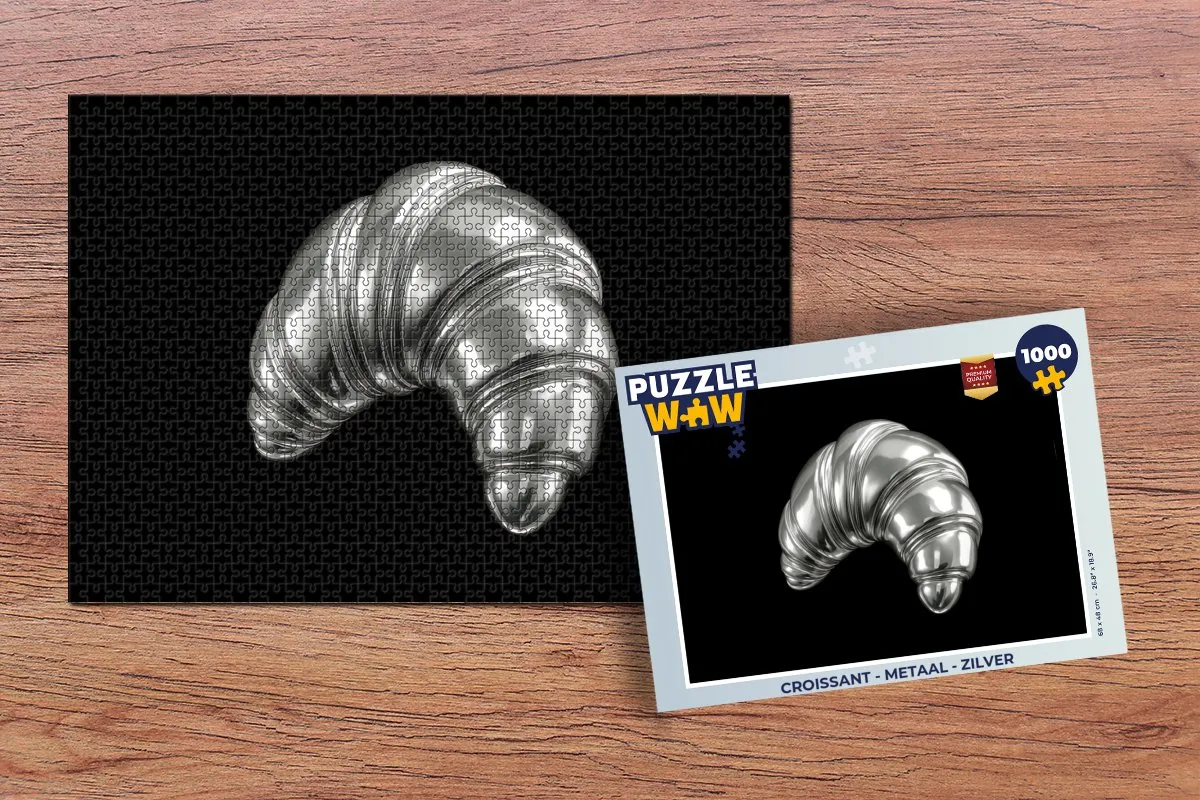 PuzzleWow Croissant Legpuzzel 1000 Stuks - Zilver