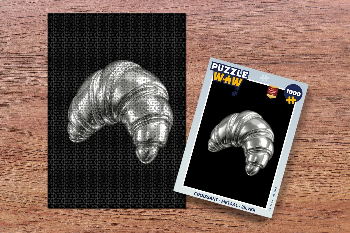 PuzzleWow Croissant Legpuzzel 1000 Stuks - Zilver