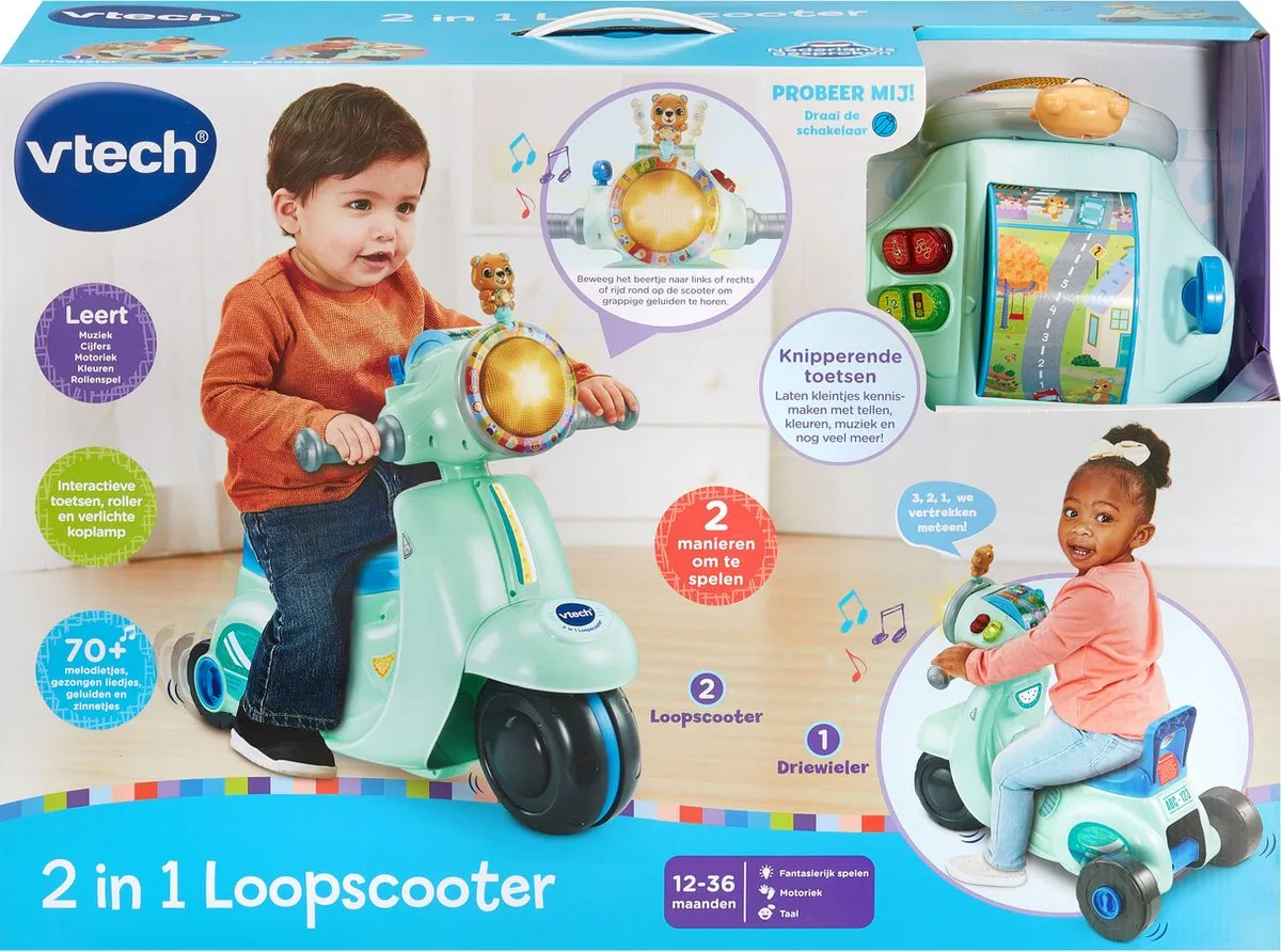 VTech 2-in-1 Loopscooter - Blauw