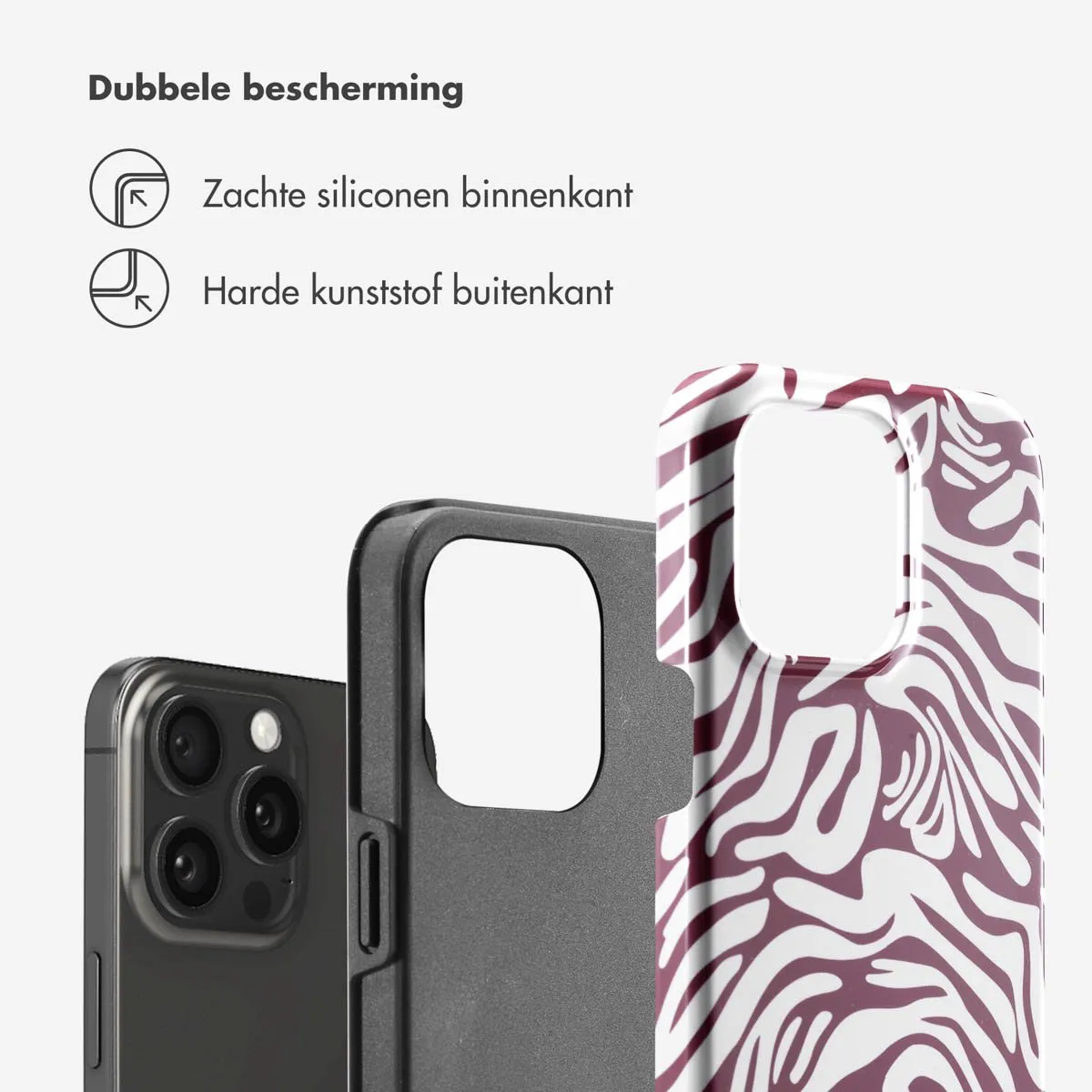 Selencia Hoesje iPhone 15 Pro Max Trippy Swirl Dark Rose