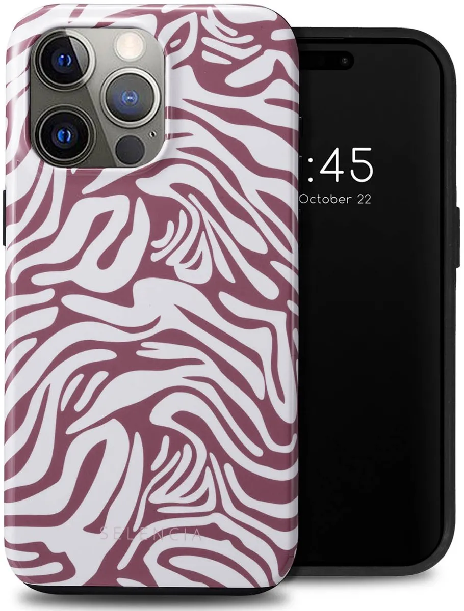 Selencia Hoesje iPhone 15 Pro Max Trippy Swirl Dark Rose