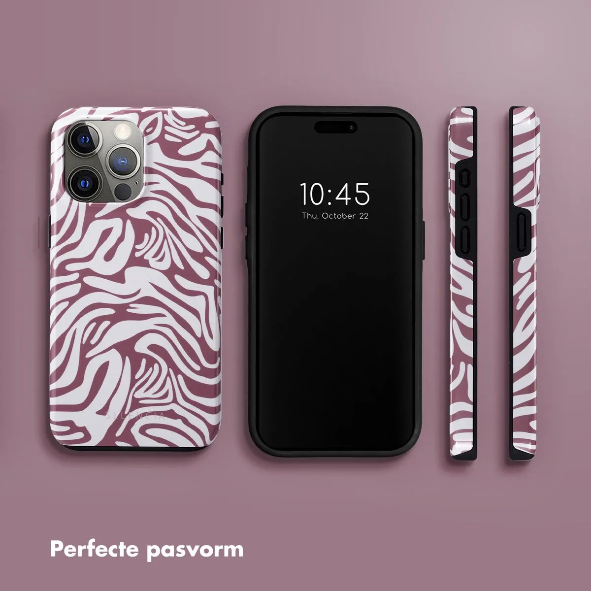 Selencia Hoesje iPhone 15 Pro Max Trippy Swirl Dark Rose