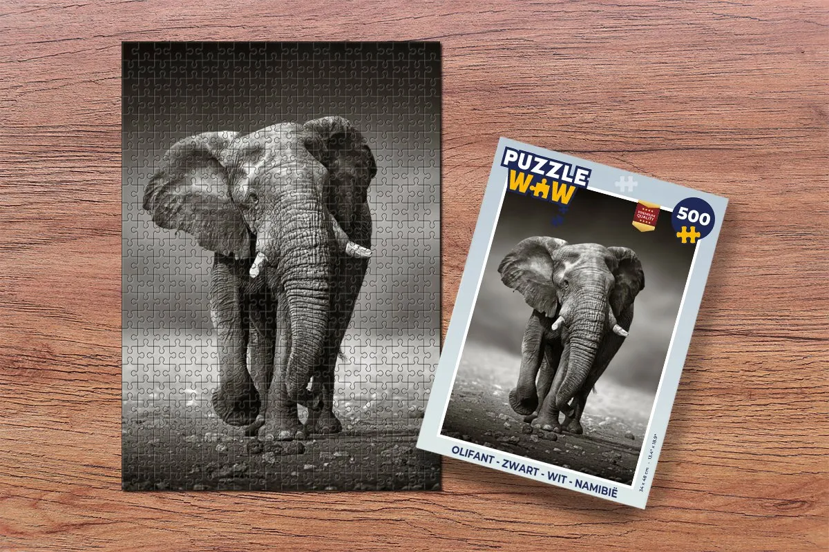PuzzleWow Olifant Legpuzzel 500 Stuks - Multicolor