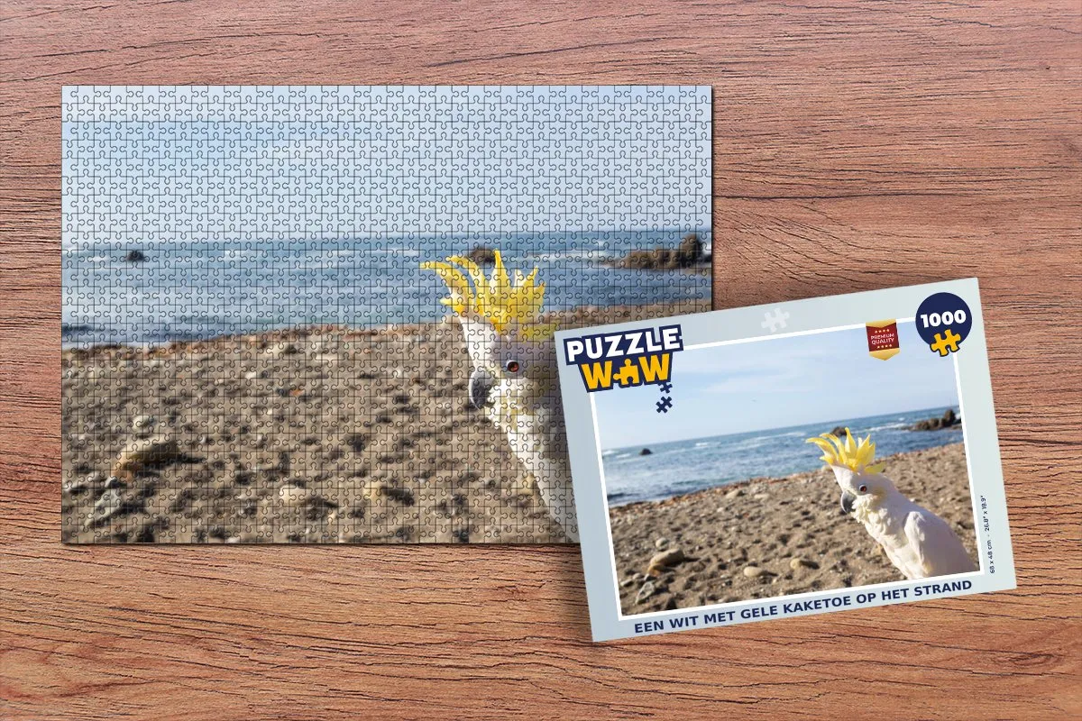 PuzzleWow Legpuzzel Kaketoe Strand 1000 Stuks - Multicolor