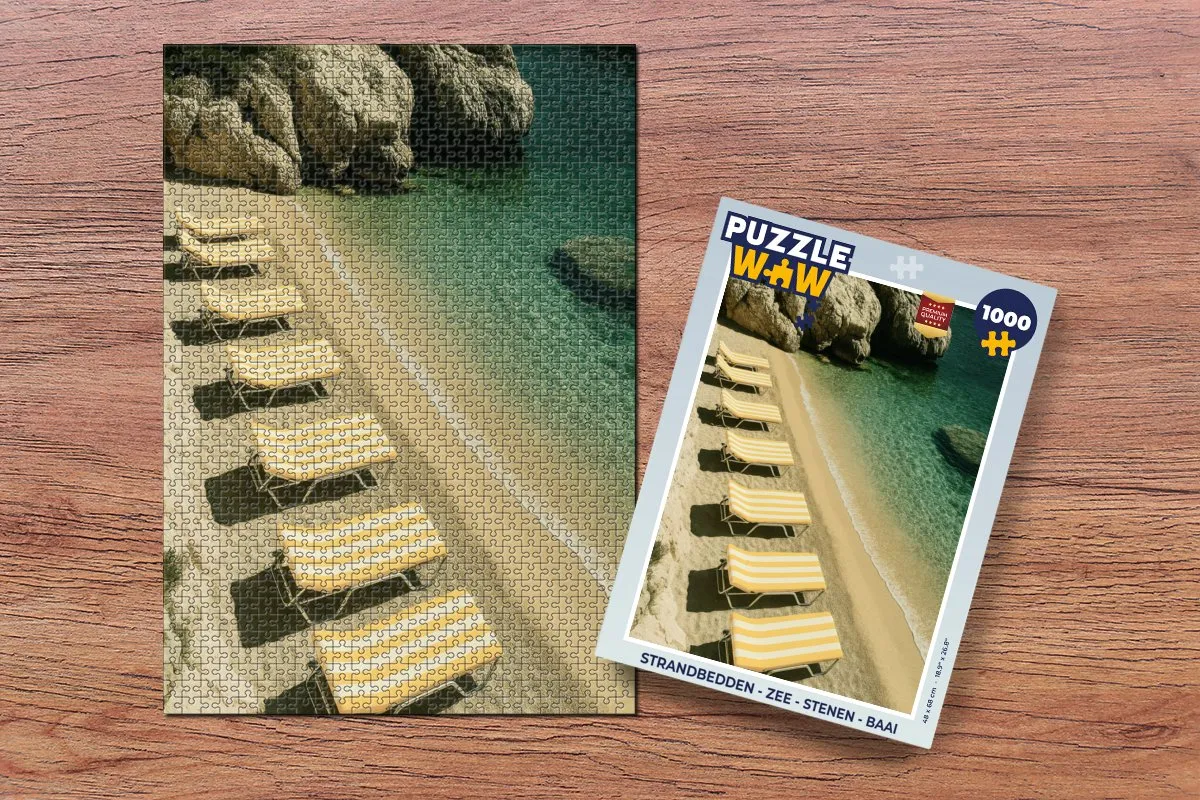 PuzzleWow Strandbedden Legpuzzel 1000 Stuks - Zee/Rotsen