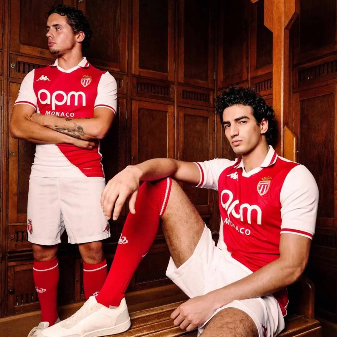 Kappa AS Monaco Trainingsshirt 2024/25 - 8 jaar - Wit/Rood - afbeelding 2 van 6