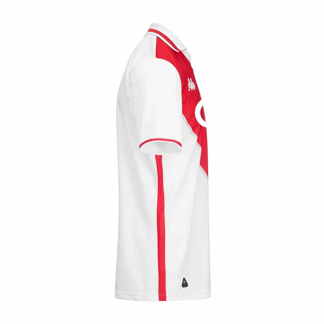 Kappa AS Monaco Trainingsshirt 2024/25 - 8 jaar - Wit/Rood - afbeelding 3 van 6