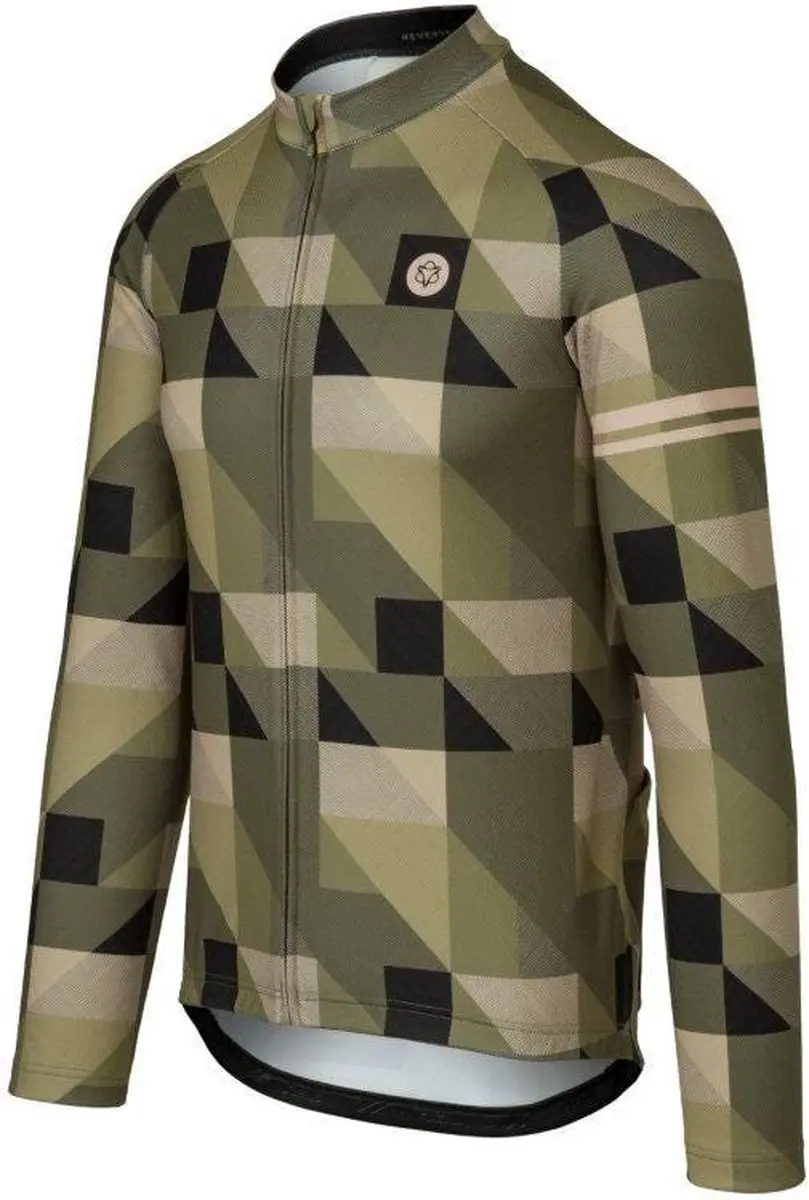 AGU Triangle Stripe Fietsshirt Heren - Lange mouwen - M - Groen - afbeelding 4 van 6