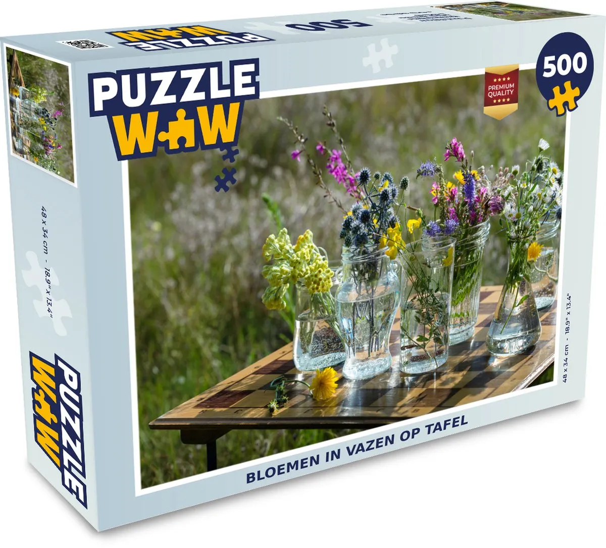 PuzzleWow Vaas Bloemen Legpuzzel 500 Stuks