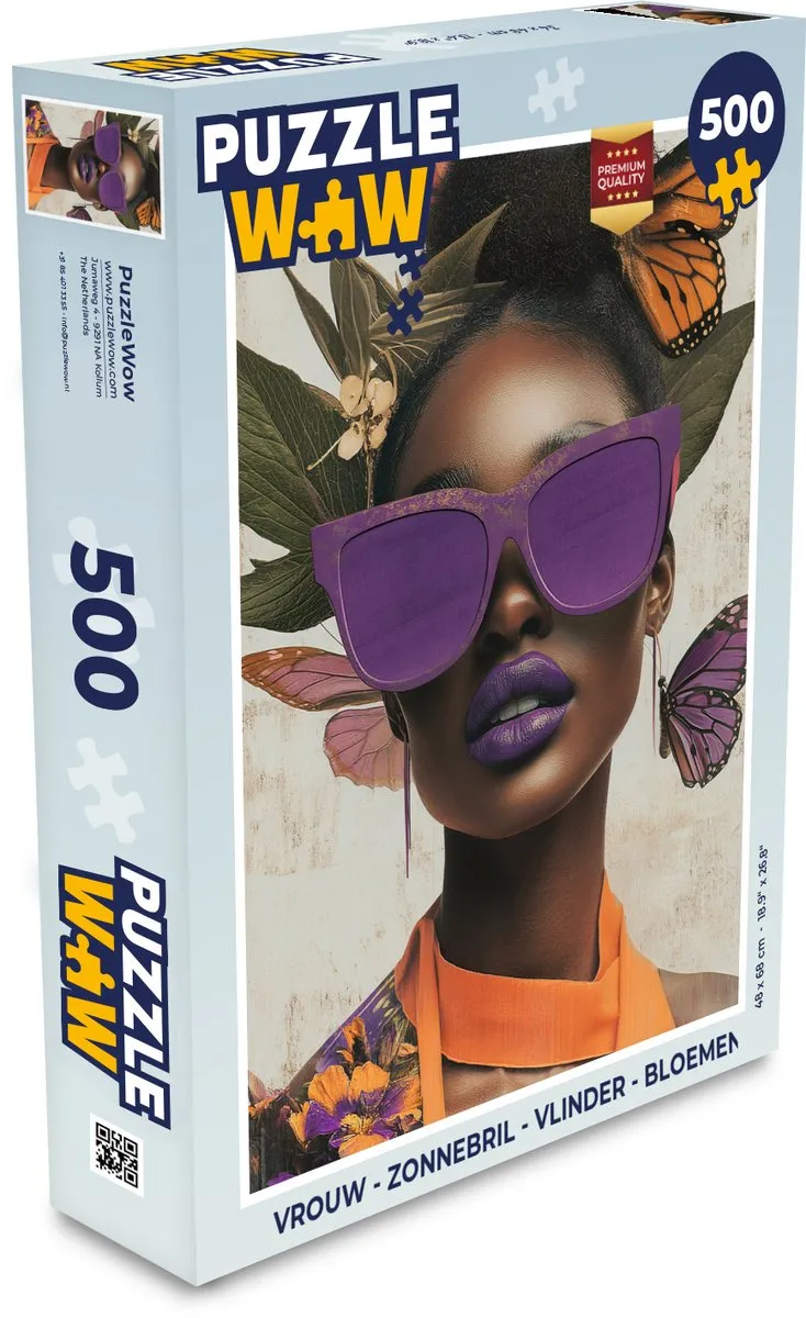 PuzzleWow Vlinder Bloemen Legpuzzel 500 Stuks