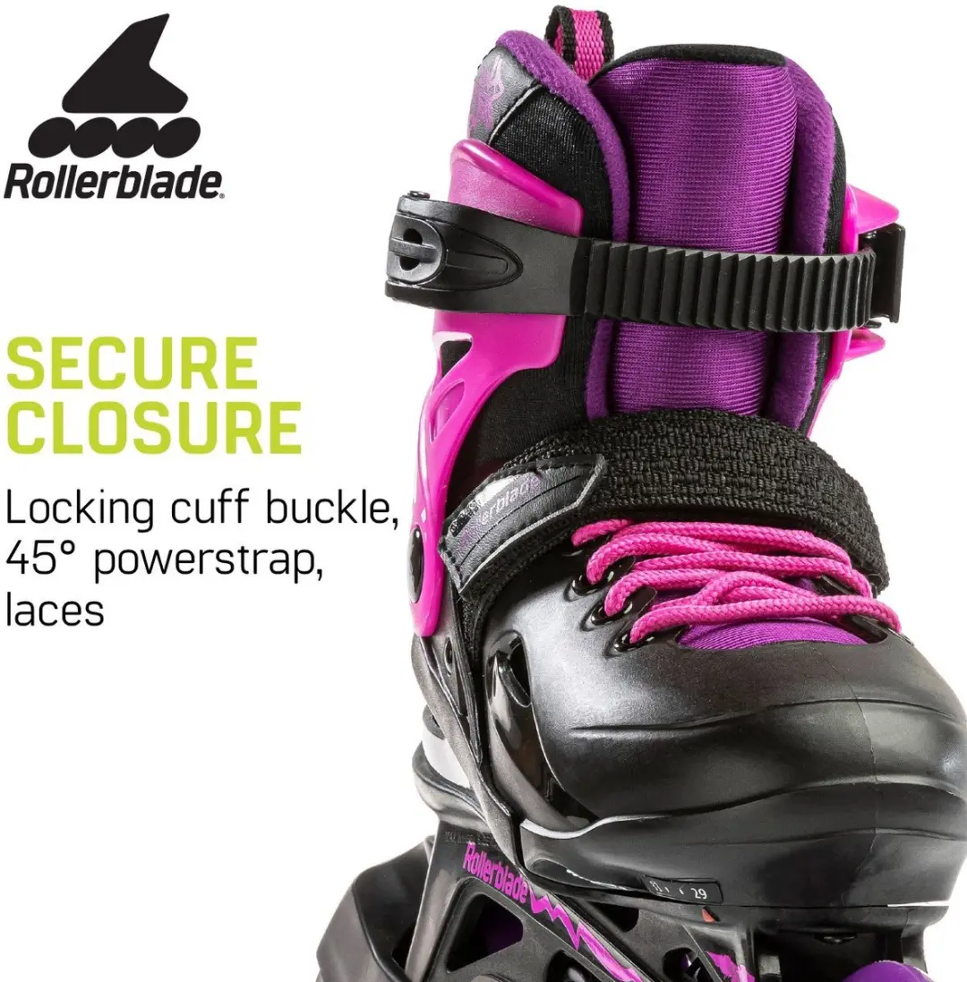 Rollerblade Fury Skate Junior - 72mm - Maat 36.5-40.5 - Zwart/roze/paars - afbeelding 5 van 6