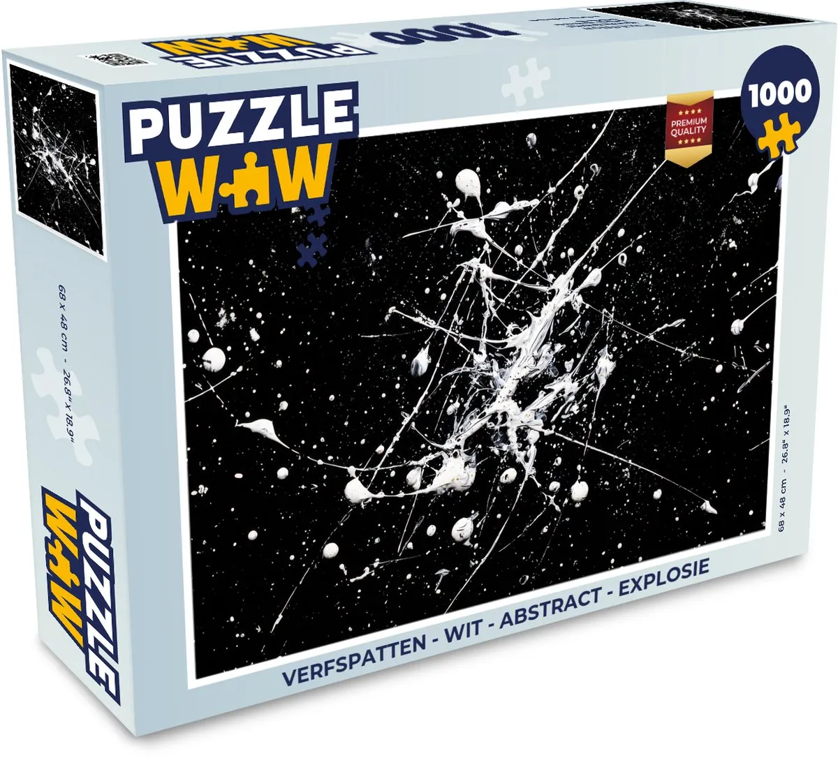 PuzzleWow Verfspatten Explosie Legpuzzel 1000 Stuks - Wit
