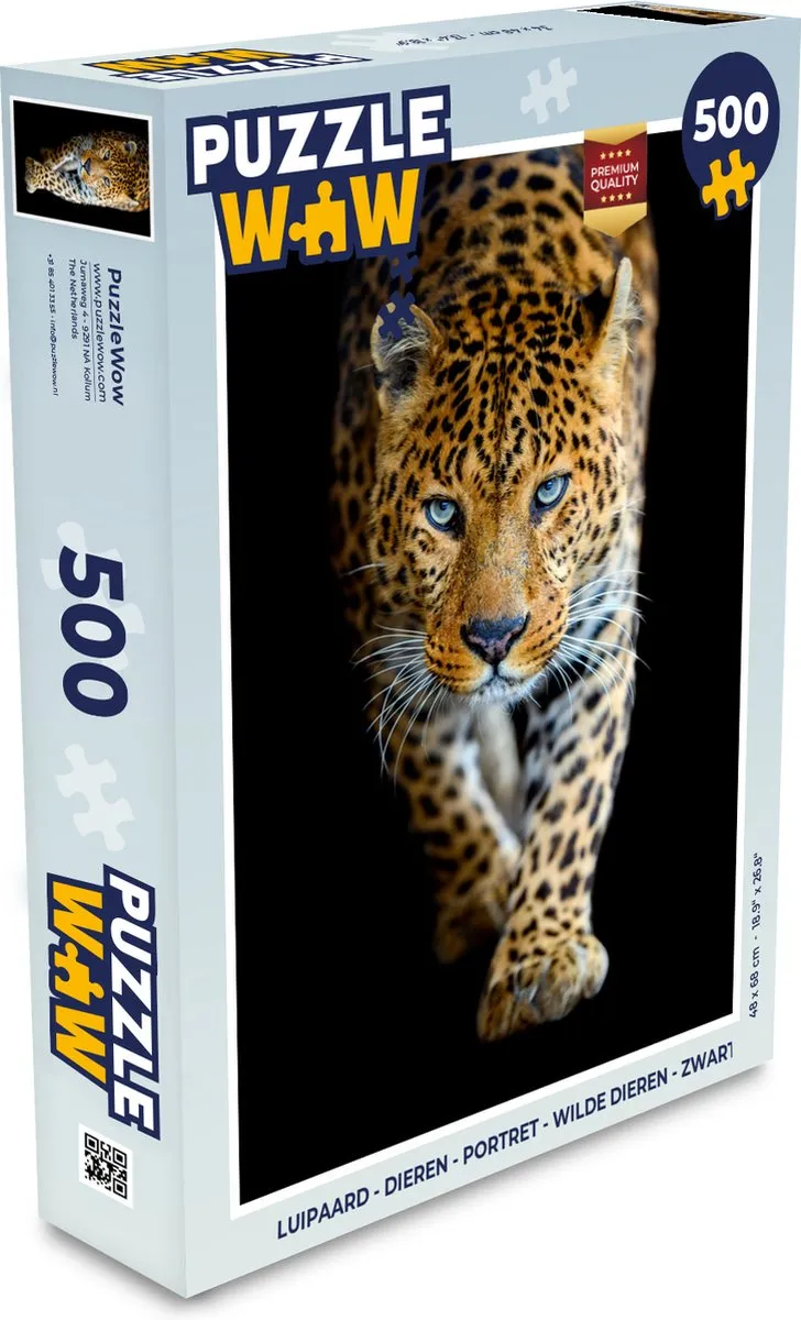 PuzzleWow Luipaard Dieren Portret Puzzel 500 Stuks