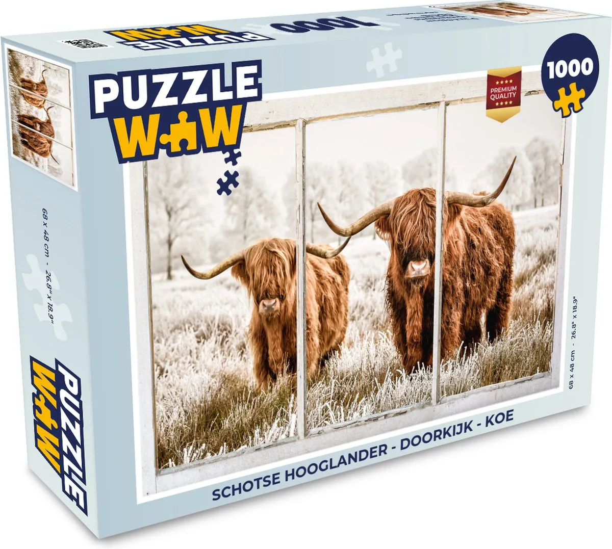 PuzzleWow Schotse Hooglander Legpuzzel 1000 Stuks