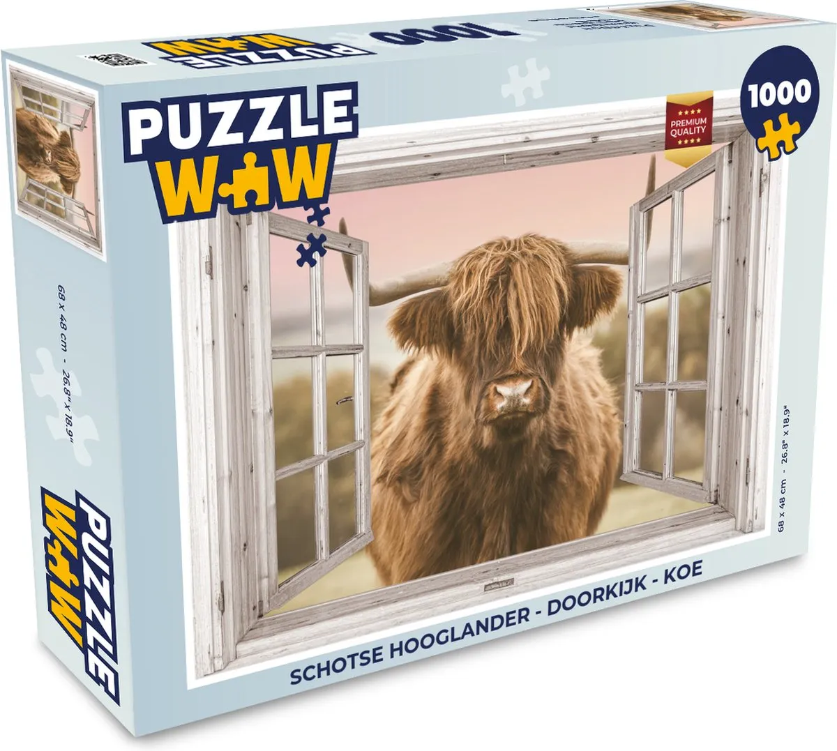 PuzzleWow Schotse Hooglander Legpuzzel 1000 Stuks - Multicolor