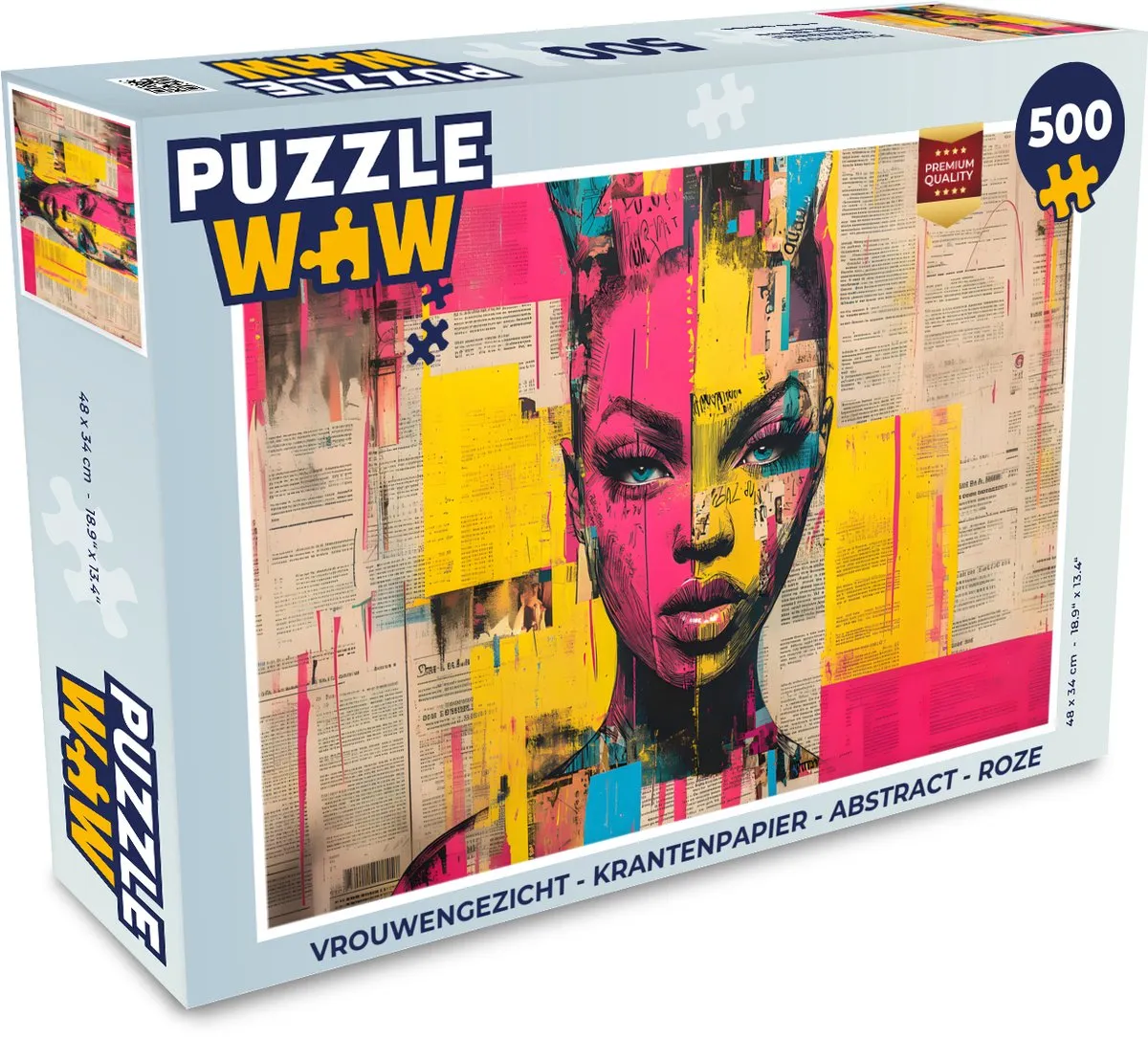 PuzzleWow Legpuzzel Vrouwengezicht 500 Stuks