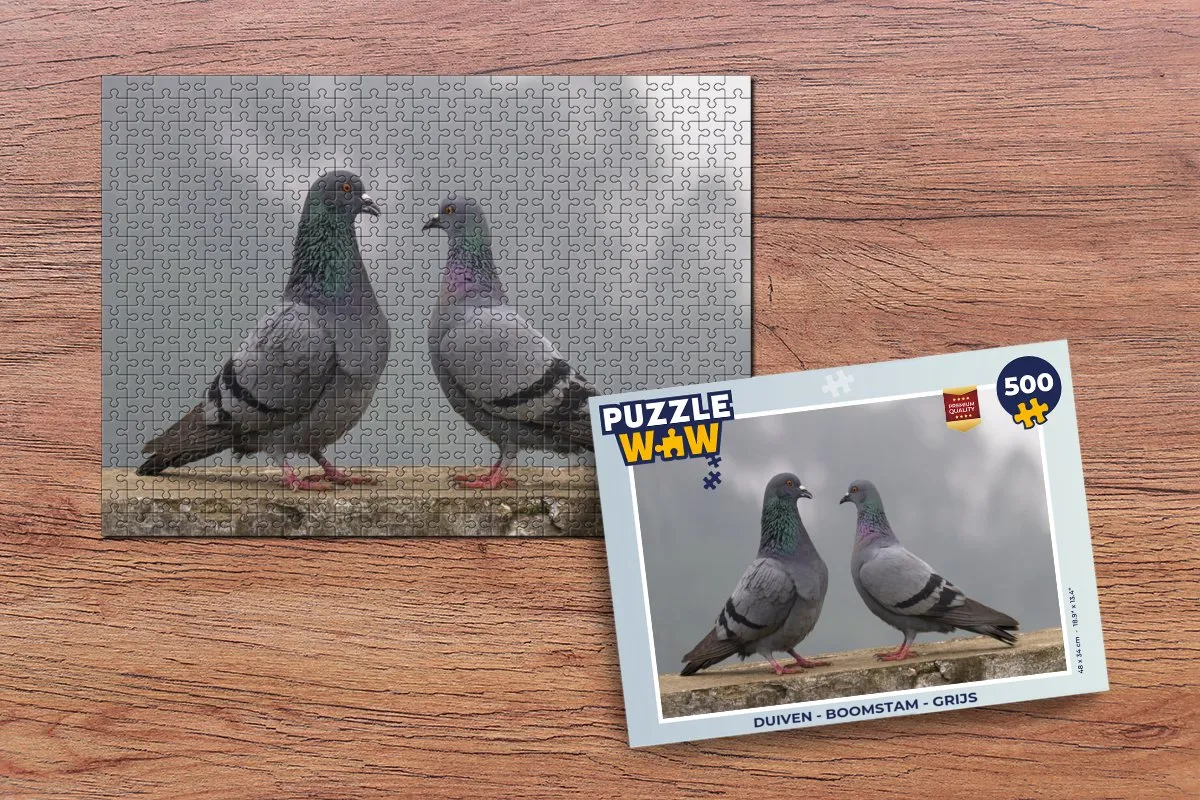 PuzzleWow Duiven Boomstam Legpuzzel 500 Stuks - Multicolor
