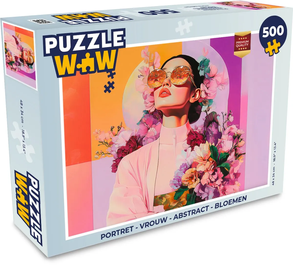 PuzzleWow Portret Abstract Bloemen Legpuzzel 500 Stuks