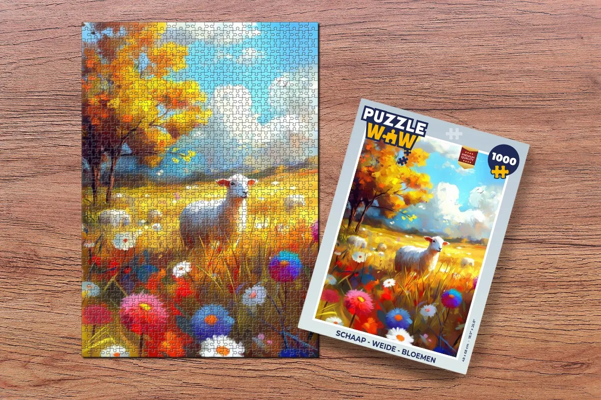 PuzzleWow Schaap - Weide Legpuzzel 1000 Stukjes