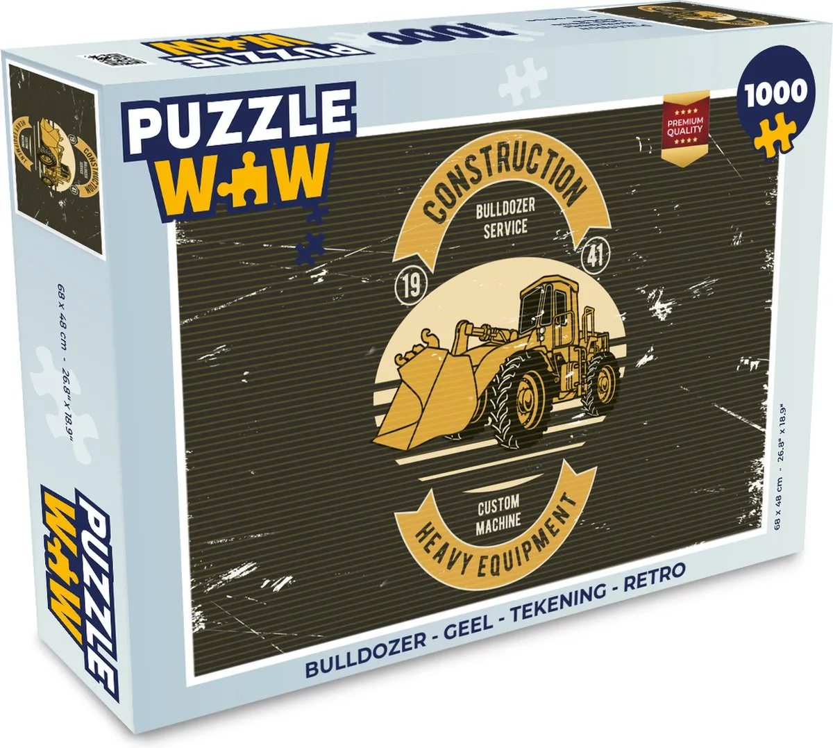 PuzzleWow Bulldozer Legpuzzel 1000 Stuks