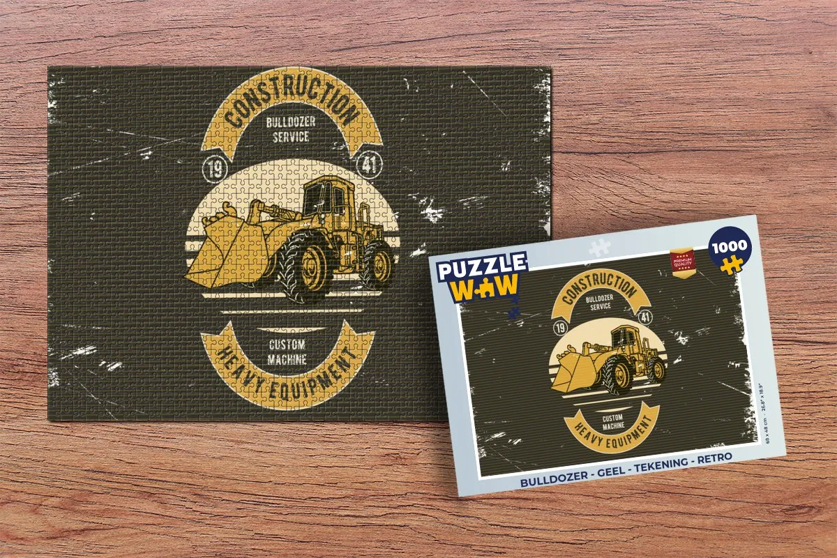 PuzzleWow Bulldozer Legpuzzel 1000 Stuks - Multicolor