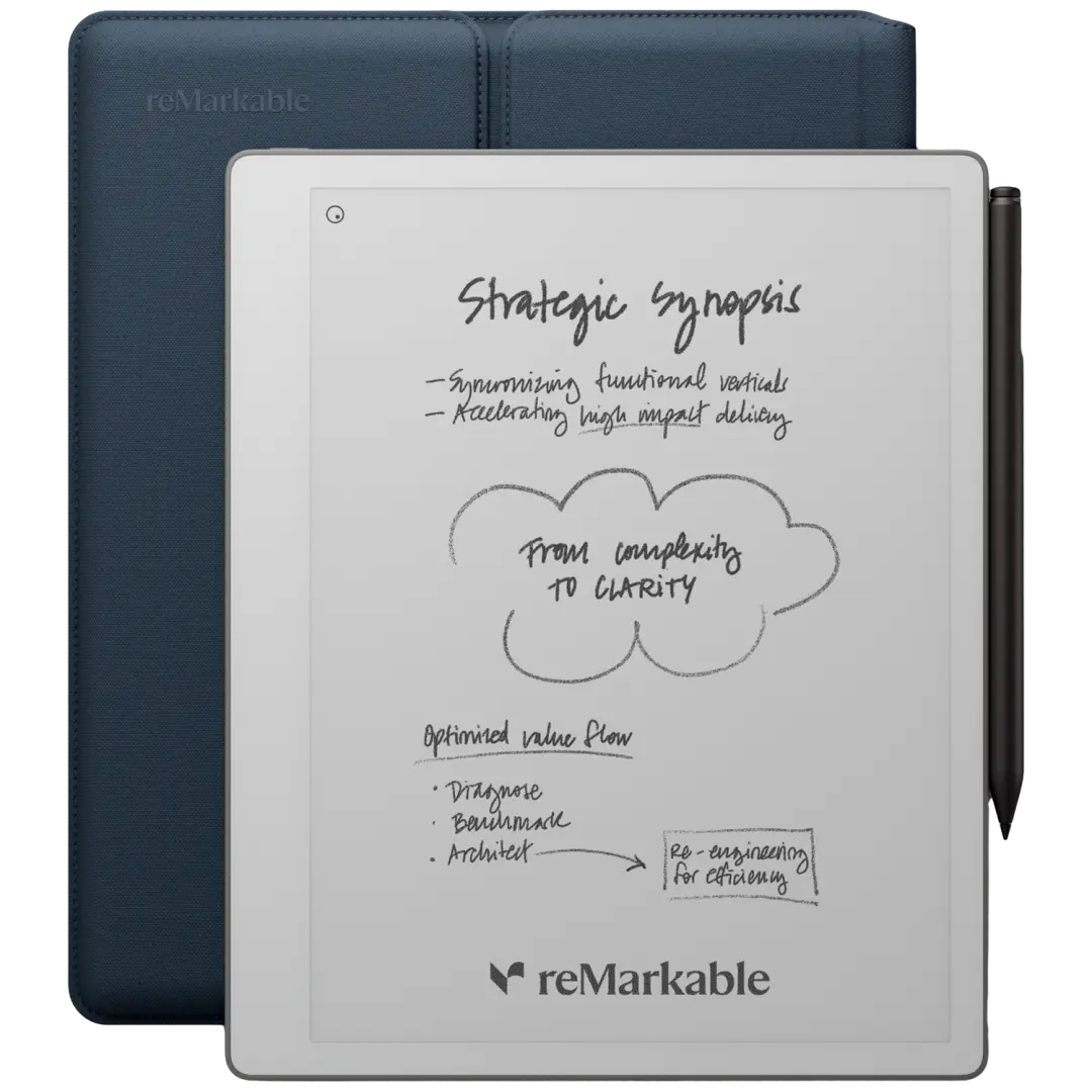 reMarkable Paper Pure met Marker Plus en blauwe sleeve 32 GB
