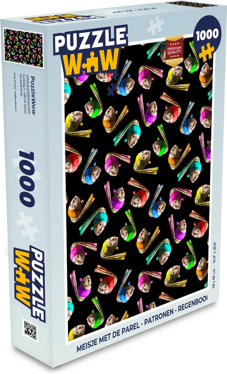 PuzzleWow Meisje met de Parel Legpuzzel 1000 Stuks