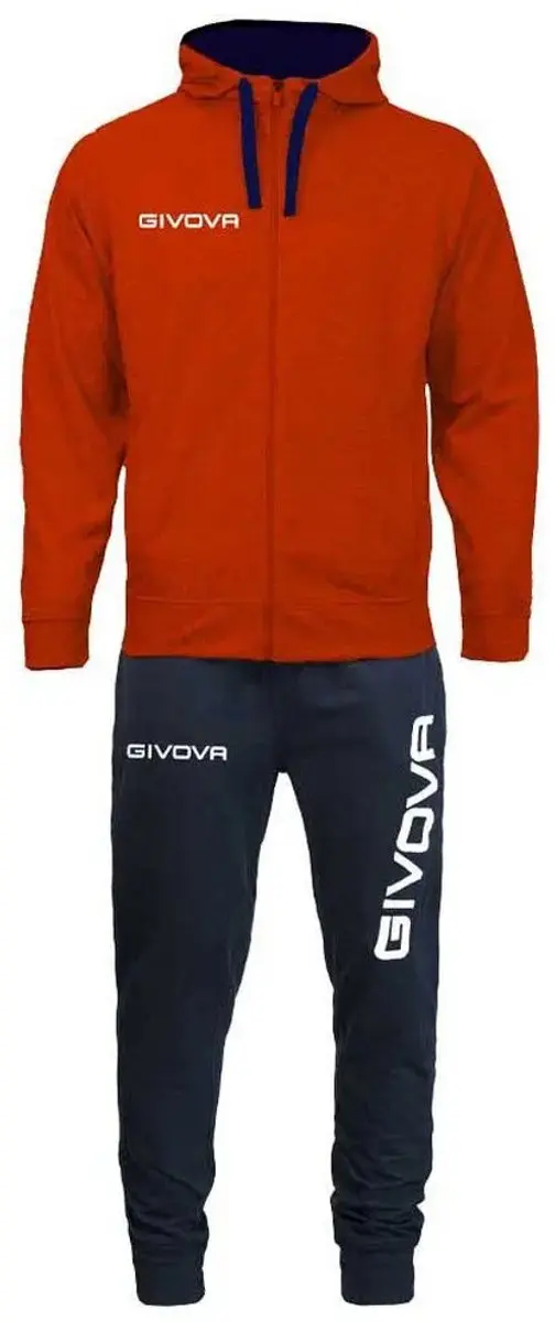 Givova King Cotone Terry Poker Trainingspak - Rood/Blauw S
