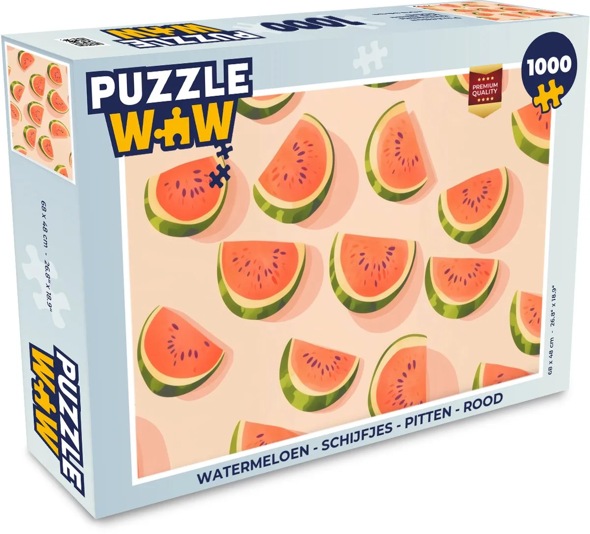 PuzzleWow Watermeloen Legpuzzel 1000 Stukjes - Rood