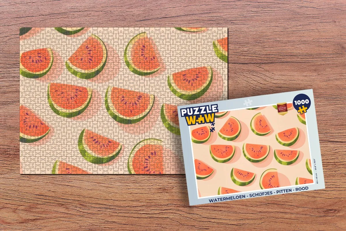PuzzleWow Watermeloen Legpuzzel 1000 Stukjes - Rood