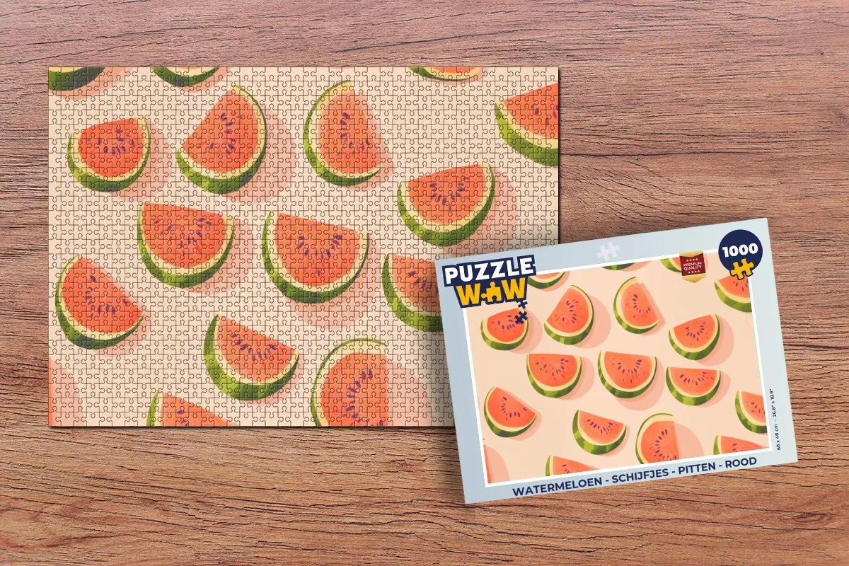 PuzzleWow Watermeloen Legpuzzel 1000 Stukjes - Rood