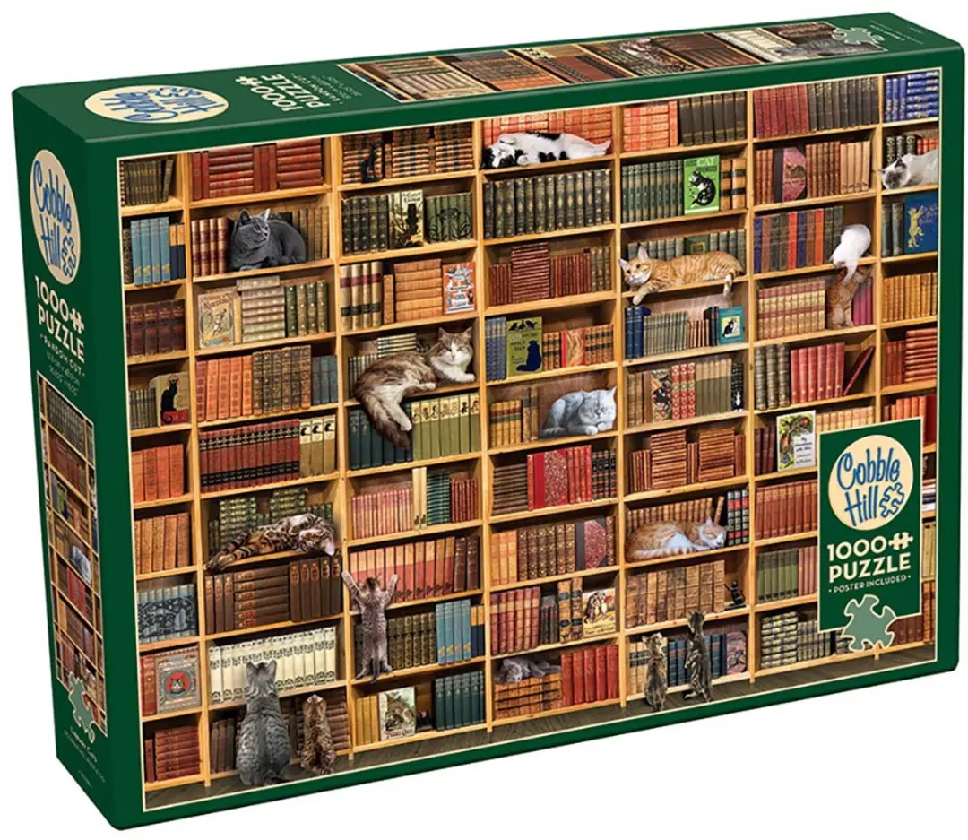 Cobble Hill Kattenbibliotheek Puzzel 1000 Stukjes - Meerkleurig