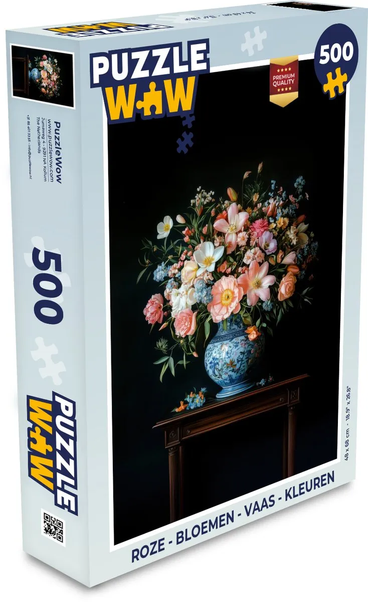 PuzzleWow Bloemen Vaas Legpuzzel 500 Stuks