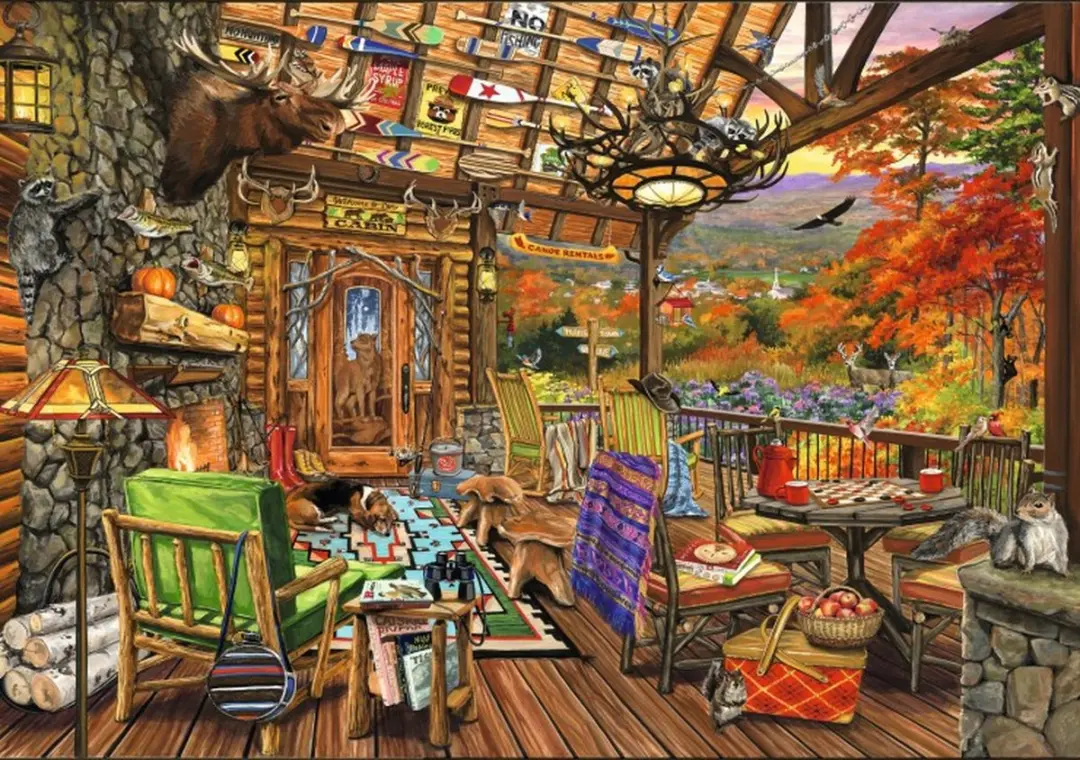Bluebird Puzzle legpuzzel Adirondack Porch