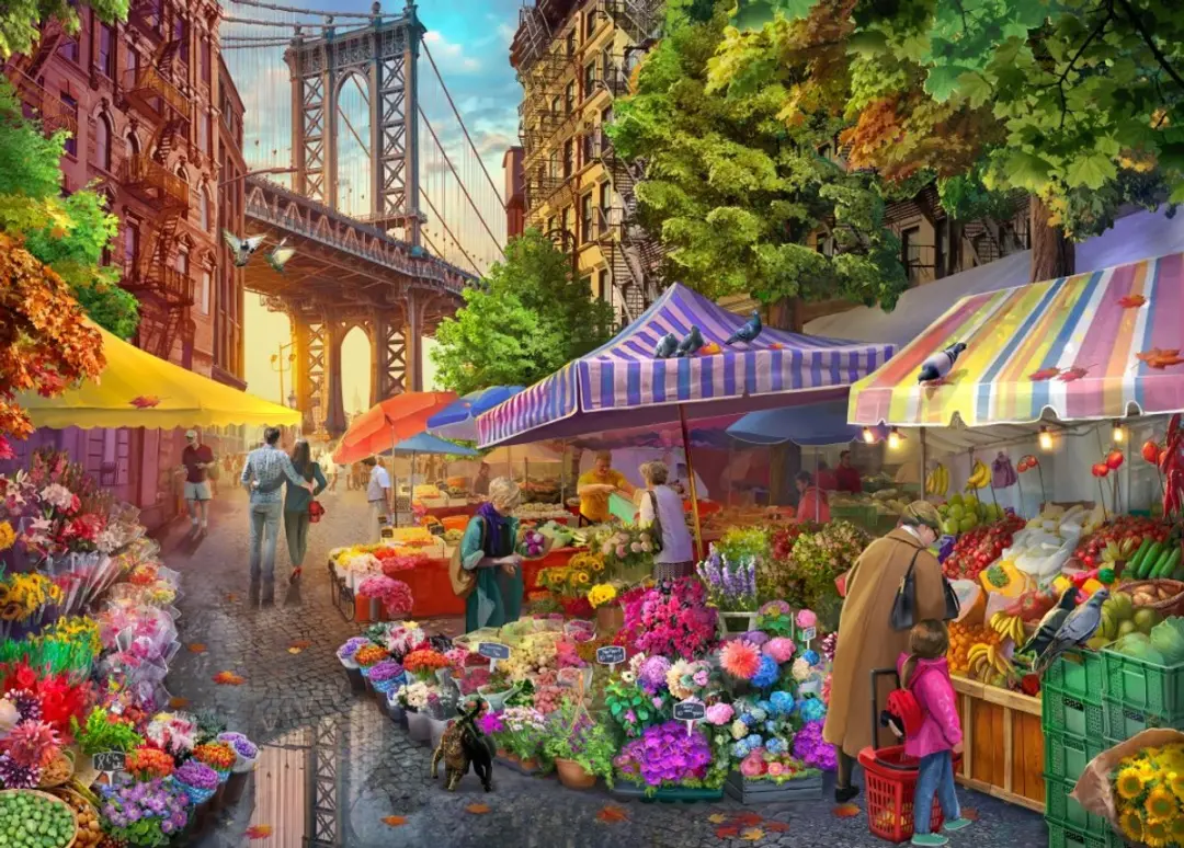 Bluebird Puzzle Flower Market Brooklyn 500 Stuks