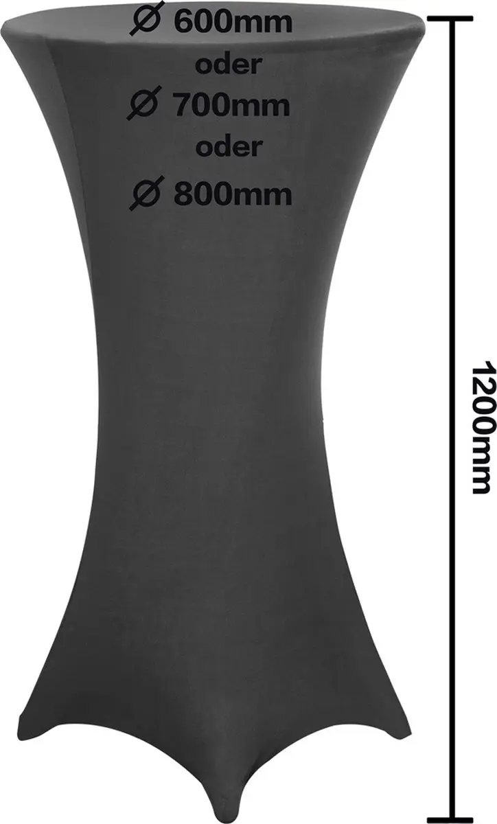 Deuba Statafelrok Stretch 30°C Wasbaar Ø70cm Antraciet - afbeelding 2 van 5