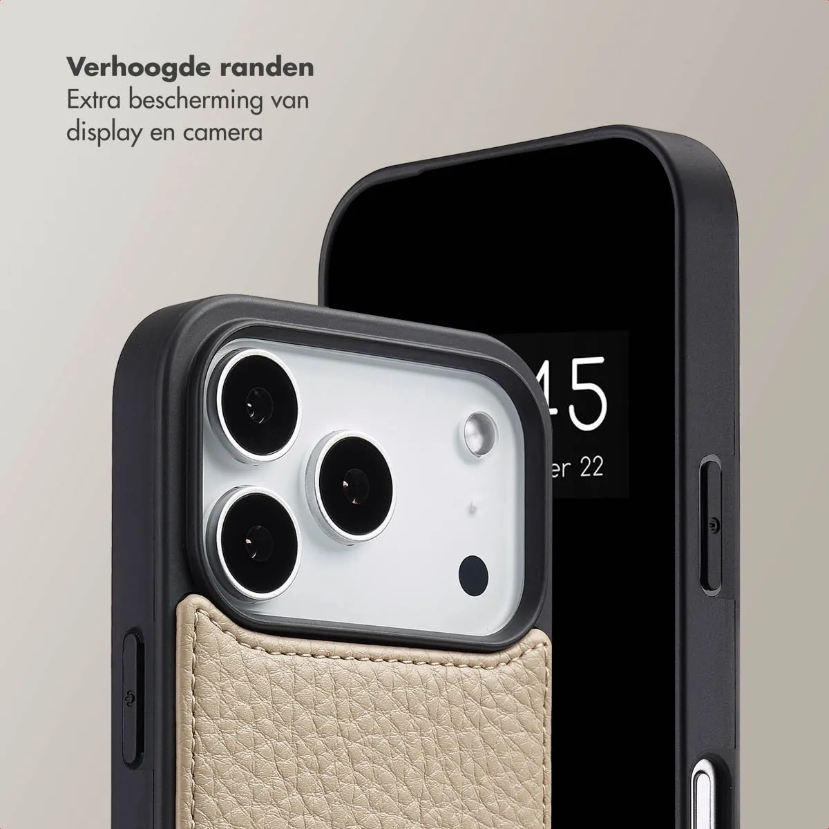 Selencia Hoesje iPhone 17 Pro Beige - 2 Pasjes
